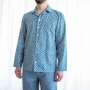 Pigiama Uomo Fantasia in Raso Extra Fine di Puro Cotone TC300 Klein